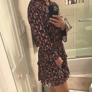 Asos JDY Perfect Fall dress with golden leaves design. Size 38 EU/ S